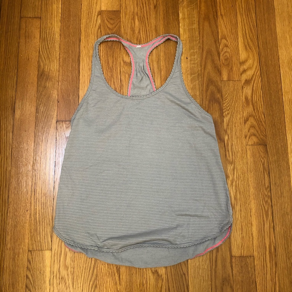 Lululemon Gray striped singlet tank